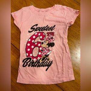 Disney Minnie Mouse Sweetest 6th Birthday Pink Tee